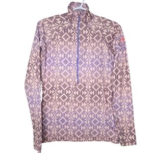 Nike Pro Womens Colorful Geo Print Half Zip Running Jacket Pullover Medium